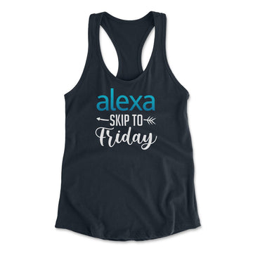 Alexa, Skip To Friday Womens Racerback Tank in Midnight Navy color